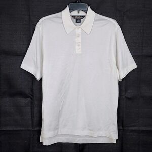 Brooks Brothers Double Mercerized Cotton Performance Knit Polo Shirt Small White